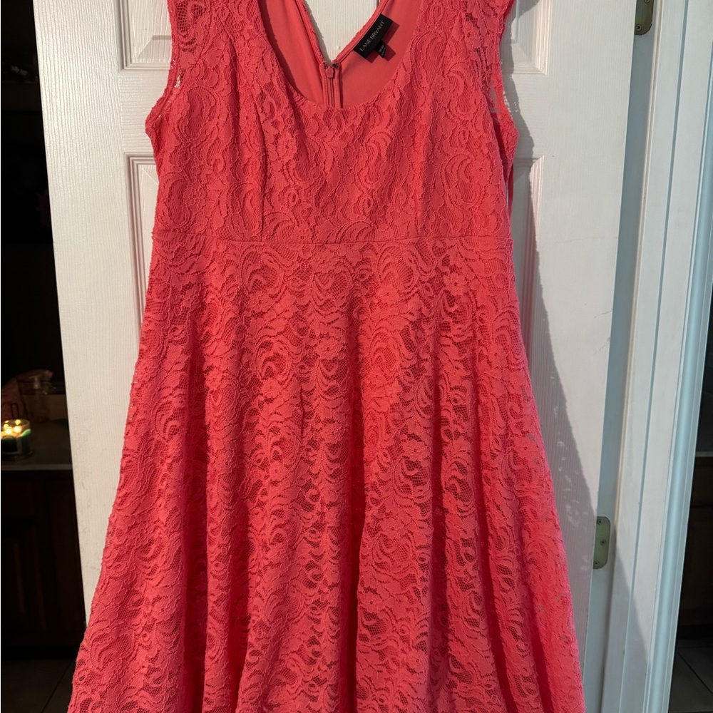 Elegant Coral Lace Dress